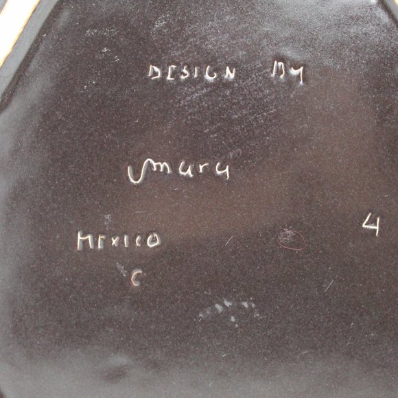 Vintage Horse Stallion Bucking Pottery Hexagonal Plate - Picture 4 of 4